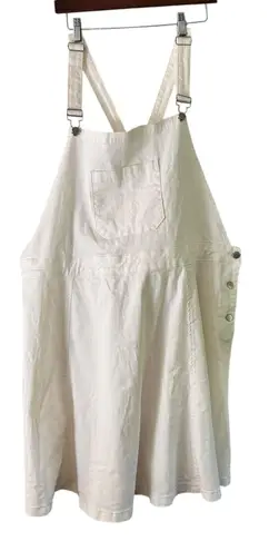 Agnes Orinda Overalls Dress Sleeveless Casual White Denim Skirt 4X