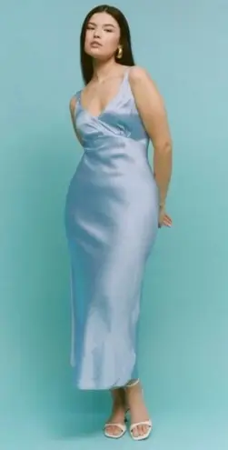 Reformation 100% silk light blue dress NEW