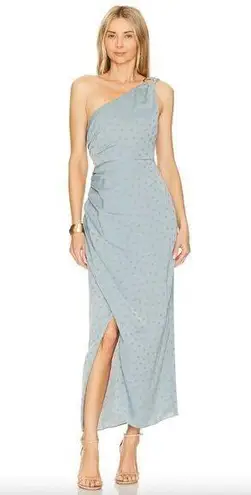 Favorite Daughter The Singles Table Asymmetric One Shoulder Dress Slate Blue 18