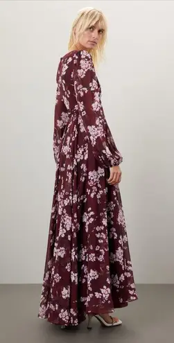 Mac Duggal Leena for Floral Chiffon Red Gown From Rent The Runway Size: XS 0