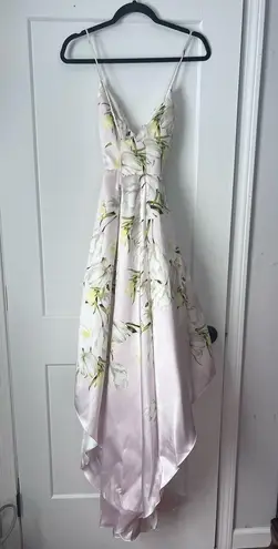 David's Bridal NWT- David’s bridal- Light pink dress with yellow/white flowers