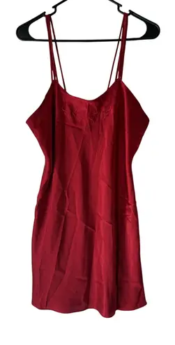 Kathy Ireland Kathy Ireland Nightgown Vintage Large Satin Slip Floral Embroidered Intimates