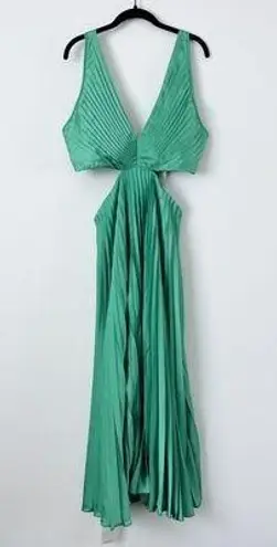 Abercrombie & Fitch Giselle Pleated Cut Out Maxi Dress