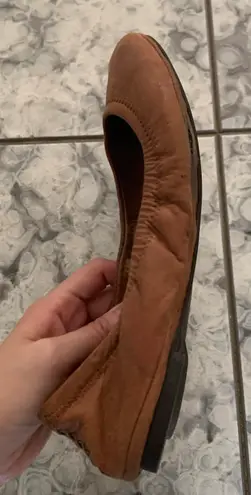 Lucky Brand Elysia Round Toe Cognac Leather Flats