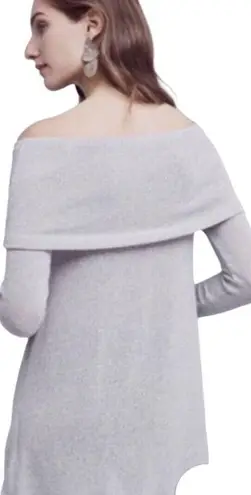 Anthropologie ERI + ALI Naples Off The Shoulder Gray Knit Top Size L