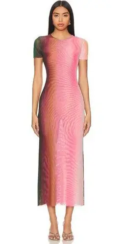 MISA Los Angeles Vanessa Dress in Cali Ombre Medium New as-is Womens Midi Long