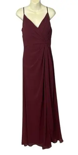 Mori Lee Maroon Maxi Gown with Spaghetti Straps Size 8 NEW prom wedding event