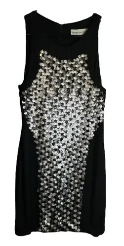 Blessed Are The Meek Dress Black Silver Sequin Sparkly Cocktail Size 0 NWT