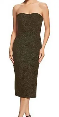 Dress the Population Claire Shimmer Strapless Midi Dress XS NWOT