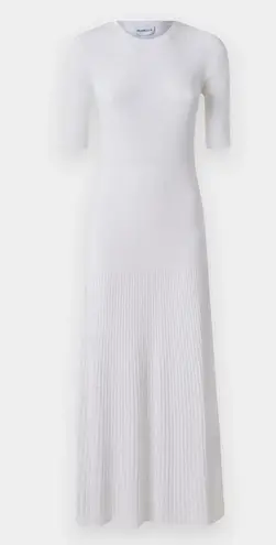 Marella Norcia White Ribbed Knit Maxi Jumper Dress Size M