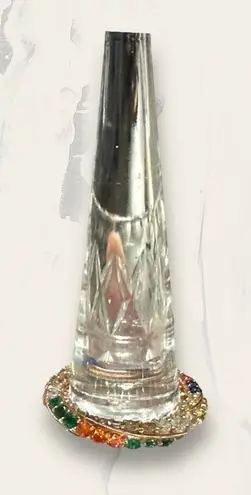 Rose Gold Toned Rainbow Rhinestone Gem Twist Ring Size 5.5 Estimated Pink