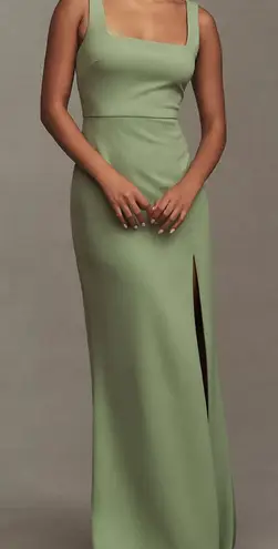 BHLDN Blake Square-Neck Stretch Crepe Maxi Dress