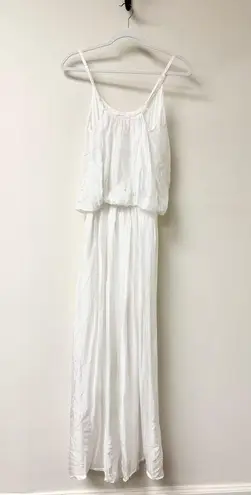 Scandal Sleeveless Spaghetti Strap Scoop Neck Blouson Maxi Dress White Women's M Size M