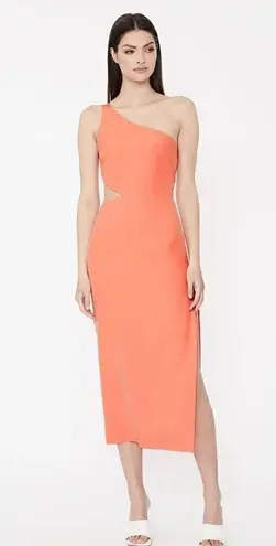 Bardot JENNA ONE SHOULDER CUTOUT DRESS, Size 12 (XXL) ORANGE FIZ, NWT
