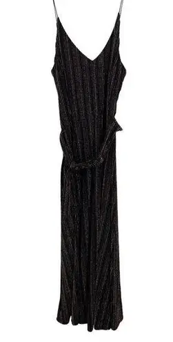 Yumi Kim  Sparkly Stripe Midi Dress Belted New Small - Image 1