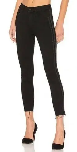 MOTHER High Waisted Looker Jeans Women’s Size 24 Guilty Party Skinny Ankle Fray Black