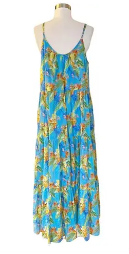 Roberta Roller Rabbit ROLLER RABBIT Dakota Maxi Dress Floral Caprice Blue Sleeveless Cotton Small NWT