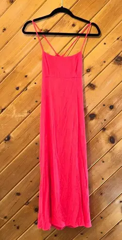 Intermix Josephine linen maxi dress in coral pink