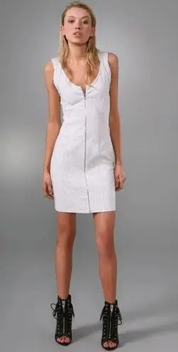 Alexander Wang Ponte Criss cross back zip front heather grey jersey dress size 2