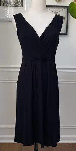 Garnet Hill Black Cross Top Sleeveless Dress Black S