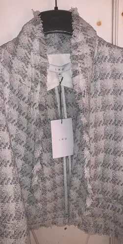 IRO Cropped Silver Tweed Suit Jacket (NEW)