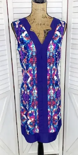 Marc New York Watercolor Print Sleeveless Shift Day Dress Purple Multi 12