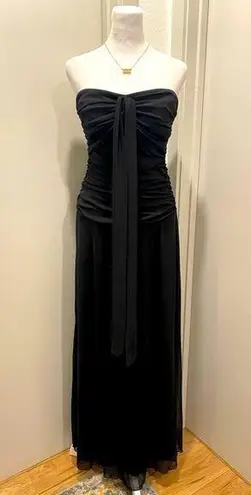 City Triangles VTG 90s Y2K  Black Strapless / Halter Convertible Black Maxi Dress