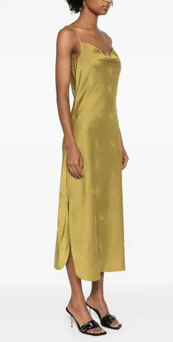 ALLSAINTS ππ Hadley Jacquard Slim Fit Midi Slip Dress ~ Y2K Sap Green US 4 NWOT