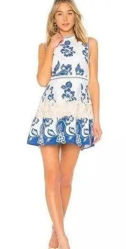 Alexis  Dress Women's XS Farah Blue Floral embroidery & crochet