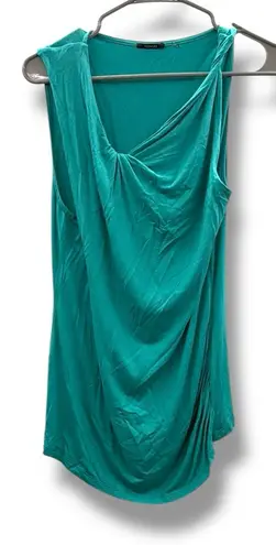 Tahari Draped Tank Top Women’s Size Large Blue Asymmetrical Sleeveless Blouse