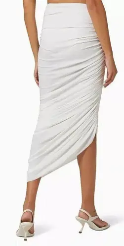 Norma Kamali Diana Ruched Skirt in White Size Medium