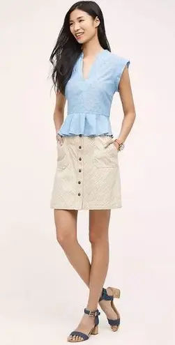 Pilcro and the Letterpress Anthropologie Chino Striped Mini Skirt.