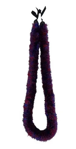 Hand Made Burgundy and Blue Eyelash Yarn Lei 21.5” Drop Class of 2023 Graduation