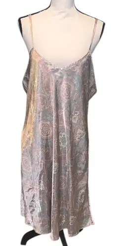 Solange Vintage Satin Dress Featuring Paisley Overall Print 18/20