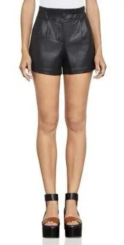 BCBGMAXAZRIA Black Faux Leather Shorts