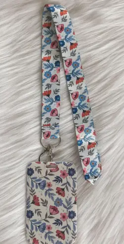 Floral lanyard with Id/ card holder Multi