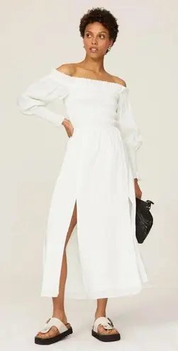 ALLSAINTS Lary Off Shoulder Balloon Sleeve Boho Midi Dress