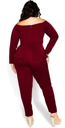 City Chic New! Alice Jumpsuit claret, plus size 24