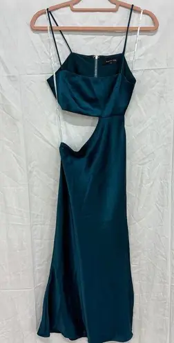 White Fox Boutique White Fox Molly Sleeveless Cutout Side Slit Midi Dress Teal Blue Women's Size XS