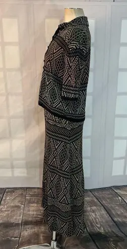 Brenda French vintage 2piece knit button down top and maxi skirt set
