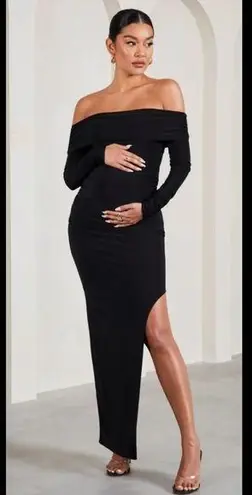 NWT CLUB L LONDON KayleeBlack Ruched Strapless Long