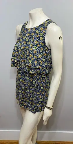 Forever 21 Adorable Blue & Yellow  Floral Romper