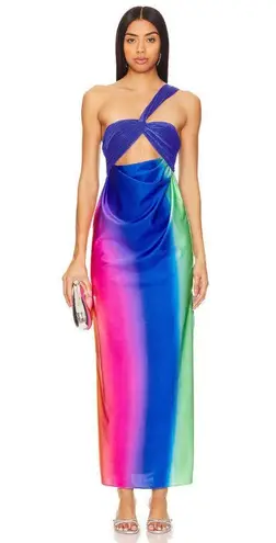 Baobab Eliza One Shoulder Maxi Dress Dawn Womens Size Large Pink