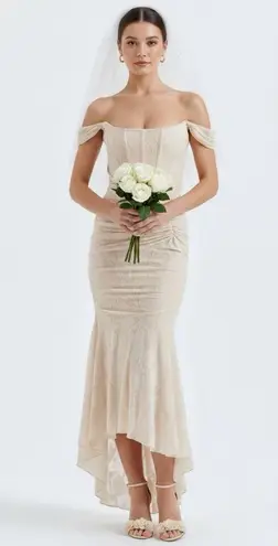 House Of CB  Cesca Floral Maxi Dress, Vintage Cream, Large