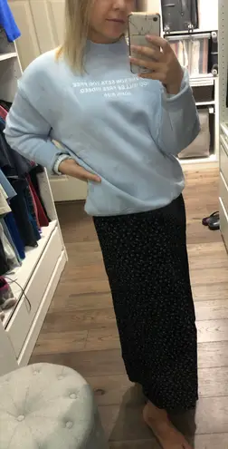 Laura Ashley Vintage Black Floral Midi Skirt