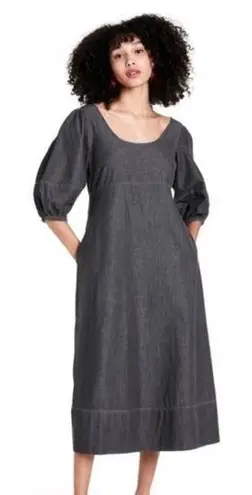 Target Rachel Comey x  Gray Chambray Puff Sleeve Relaxed Midi Dress womens 2 new