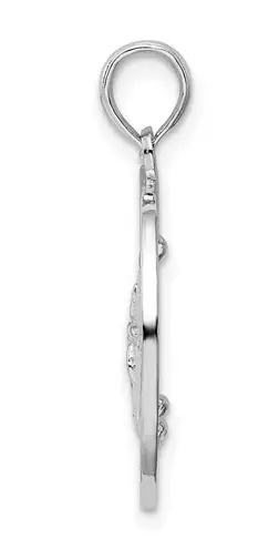 Sterling Silver Textured Turks and Caicos with Sand Dollar Pendant