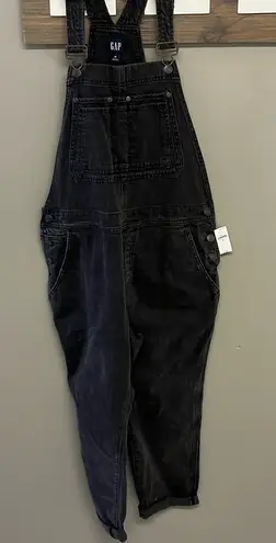 Gap  Acid Wash Black Adjustable Razorback Overalls Pockets and Side Buttons- M - Image 1