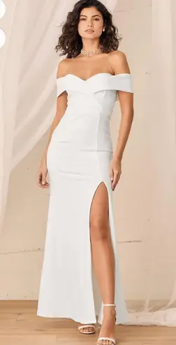 Lulus White Off The Shoulder Maxi Dress