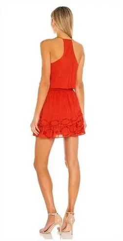 Karina Grimaldi Lucia Embellished Mini Dress in Cherry